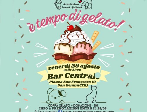 È tempo di gelato per sostenere gli animali dell’Associazione Donna Giuliana di Terni
