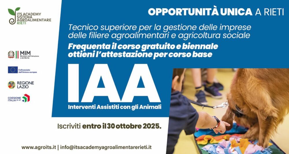 BANNER Orizzontale ITS Academy pet teraphy