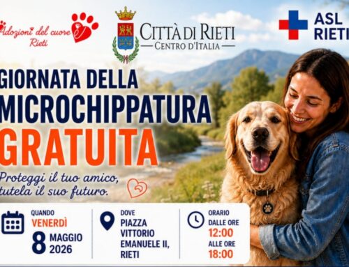 L’8 maggio microchip gratis per i quattro zampe in piazza del Comune a Rieti